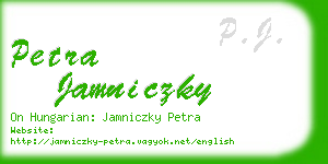 petra jamniczky business card